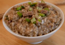 Каша овсяная с говядиной